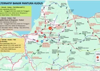 3 Jalur Alternatif Disiapkan untuk menghindari banjir di Ruas Pantura Demak-Kudus